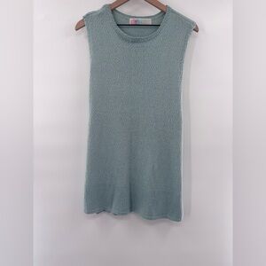 Free People Beach Miranda Sweater Tank Top in Green 100% Textured Cotton Size Sm